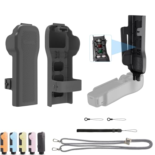 CERFFOOL Schutzhülle für DJI Osmo Pocket, 3 Aufbewahrungsfächer für Filter und Speicherkarten, tragbar, Aufbewahrungstasche mit Riemen für Action-Kamera, Zubehör (Grau) von CERFFOOL