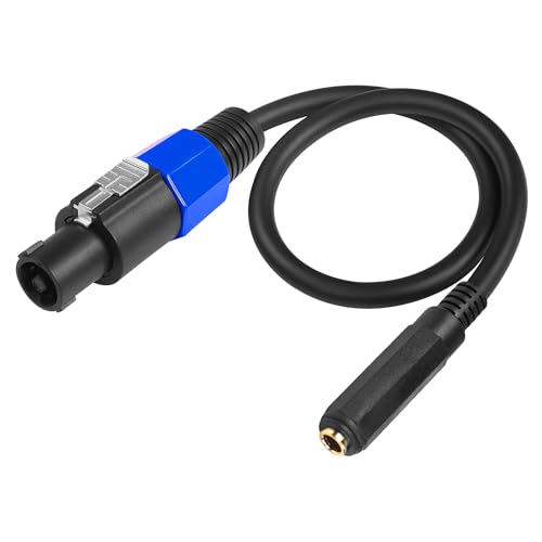 CERRXIAN 1,64 Fuß Speakon-auf-1/4-TS-Mono-Klinkenstecker-Lautsprecherkabel, 6,35-mm-TS-Klinkenstecker auf Speakon-Stecker-Lautsprecher-Audio-Adapter für DJ/PA-Lautsprecherkabel von CERRXIAN