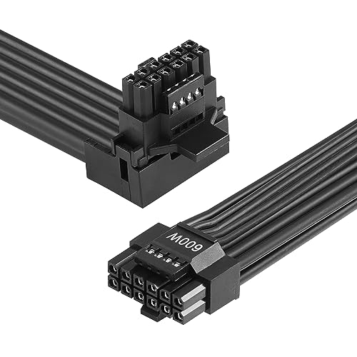 CERRXIAN 2,3FT ATX3.0 12VHPWR Stromkabel, PCI-e 5.0 12VHPWR ATX3.0 600W 16 Pin Stecker auf Stecker Hochstrom-Stromkabel,für Grafikkarte GPU 12+4Pin Nvidia Nvidia 4000 Serie und RTX 3000 FE GPU-Type B von CERRXIAN