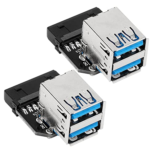 CERRXIAN 2 x 19-poliger auf Dual-USB 3.0-A-Adapter, Desktop-Motherboard, 19/20-poliger Prot auf Dual-USB 3.0-Buchse, PCBA vertikaler Typ von CERRXIAN