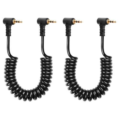 CERRXIAN 2PCS 2,5 mm Audiokabel, 2,5 mm TRS 3-poliger Stecker auf Stecker Stereo-Audio-Aux-Spiralkabel für Camcorder, Kamera, Kamera-Fernbedienung, Kopfhörer, IR-Blaster und IR-Sender – 1m (ML to ML) von CERRXIAN