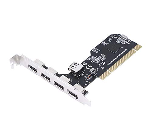 CERRXIAN 5 Ports PCI auf USB 2.0 Expasion Karte, PCI Erweiterungskarte USB Karte für Desktop PC, PCI auf USB 2.0 Hub Controller Adapter Individuell von CERRXIAN