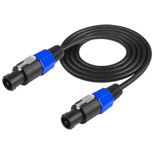 CERRXIAN 6FT Speakon-zu-Speakon-Kabel, professionelles Lautsprecher-Audioverstärkerkabel mit Drehverschluss, robust, Außendurchmesser: 8 mm von CERRXIAN