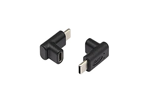 CERRXIAN 90 Grad Typ C Adapter, USB C Stecker auf Buchse Adapter USB 3.1 Typ-C Stecker Konverter für Smartphone Tablet (90 ° positiver Winkel) von CERRXIAN