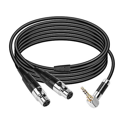 CERRXIAN Dual Mini XLR auf 3,5 mm Stereo-Mikrofonkabel, 90 Grad 3,5 mm 1/8 Zoll TRS-Stecker auf 2 Mini XLR-Buchsen Y-Splitterkabel, für die Audiokonvertierung von Kameras und anderen Geräten - FF5.9FT CERRXIAN Dual Mini XLR auf 3,5 mm Stereo-Mikrofonkabel, 90 Grad 3,5 mm 1/8 Zoll TRS-Stecker auf 2 Mini XLR-Buchsen Y-Splitterkabel, für die Audiokonvertierung von Kameras und anderen Geräten - FF5.9FT von CERRXIAN