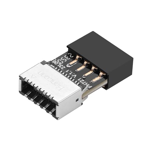 CERRXIAN Interner Adapter USB 2.0 9-polig auf Typ-E, Adapter für Mainboard-Erweiterung, USB 3.1 Typ-E Buchse auf USB 2.0 9-polige Buchse von CERRXIAN