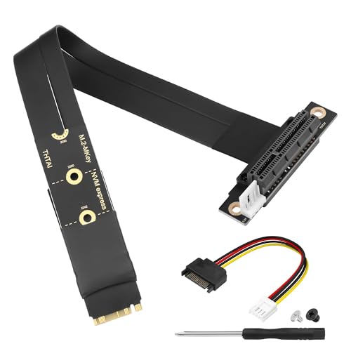 CERRXIAN M.2 NGFF NVMe M Key zu PCIE 3.0 4X Grafikkarten-Riser-Adapterkarte M.2 Key M zu PCI-E 4X Verlängerungskabel (90°) von CERRXIAN