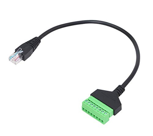 CERRXIAN RJ45 auf 8-polige Schraubblockklemme lötfreies Kabel, 30CM Cat7 Cat6 Cat5 Cat5e Ethernet lötfreies Verlängerungskabel (M) von CERRXIAN