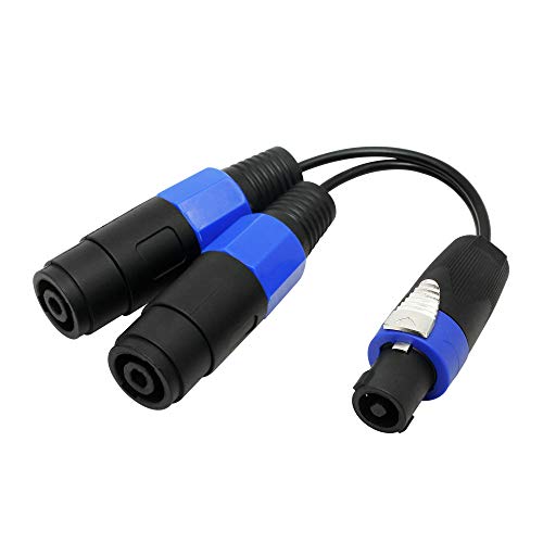 CERRXIAN Speakon-Kabel, 1 Stecker auf 2 Buchsen, 10 cm, Audio-Lautsprecherkabel, Twist-Lock-Mono-Lautsprecherkabel, kompatibel mit Neutrik Speakon NL4FC, NL4FX, NLT4X, NL2FC von CERRXIAN