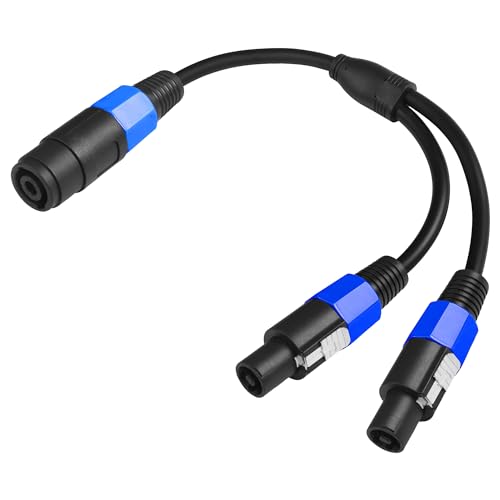 CERRXIAN Speakon-Splitterkabel, 1 Buchse auf 2 Stecker, Y-Splitter, Audio-Lautsprecherkabel für DJ/PA-Lautsprecher, Kupferkabel mit Drehverschluss, 1,5 Fuß CERRXIAN Speakon-Splitterkabel, 1 Buchse auf 2 Stecker, Y-Splitter, Audio-Lautsprecherkabel für DJ/PA-Lautsprecher, Kupferkabel mit Drehverschluss, 1,5 Fuß von CERRXIAN