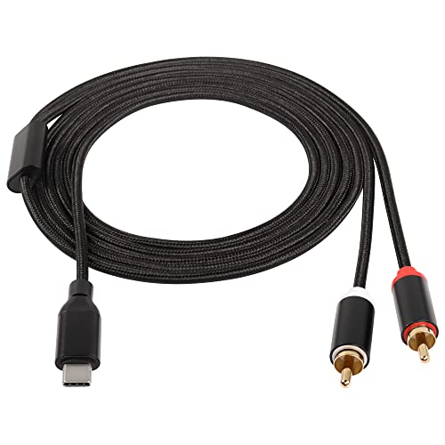 CERRXIAN USB-C-auf-Dual-Cinch-Audio-Stereo-Kabel, USB-Typ-C-Stecker auf 2 Cinch-Stecker, AUX-Y-Splitter-Kabel für Tablet, Laptop, Handy, Verstärker von CERRXIAN