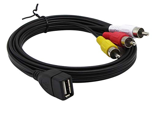 Cerrxian USB-zu-3RCA-Kabel, USB 2.0-A-Buchse auf 3-RCA-Stecker, Audio, Video, AV, Adapterkabel für Fernseher, Mac und PCs, 1,5 m von CERRXIAN
