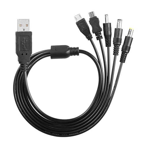 CERRXIAN USB auf DC 5V Netzkabel, Universal USB Kabel mit 5 Ports (5,5x2,5, 5,5x2,1, 3,5x1,35, Micro USB, Typ C) für Router, Mini Lüfter, Lautsprecher, MP3, MP4 von CERRXIAN