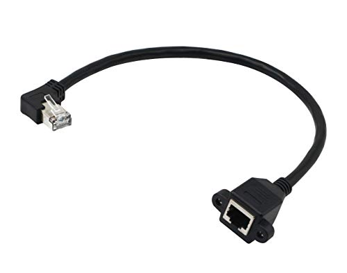 CERRXIAN Verlängerungskabel für Ethernet-Verlängerung, Cat6, RJ45-Stecker auf Buchse, geschirmt, 11,8 Zoll Left Angle von CERRXIAN