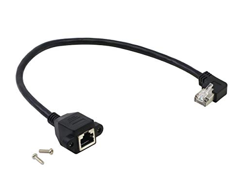 CERRXIAN Verlängerungskabel für Ethernet-Verlängerung, Cat6, RJ45-Stecker auf Buchse, geschirmt, 11,8 Zoll Right Angle von CERRXIAN