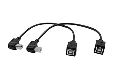 Cerrxian 22,9 cm (9 Zoll) USB 2.0 B Kabel-Kombo, USB 2.0 B Links-winkliger & Rechts-winkliger Stecker auf USB 2.0 B Buchse, Synchronisationskabel, 1 Paar von CERRXIAN
