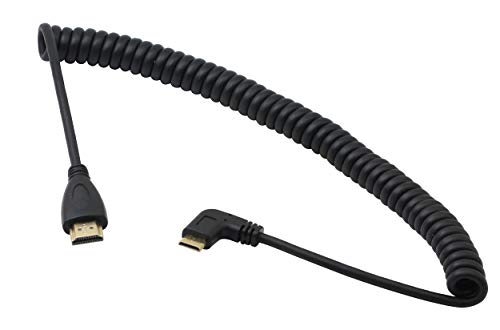 Mini HDMI zu HDMI Kabel mit 90-Grad-Winkel, CERRXIAN rechtwinkliger Mini-HDMI Stecker zu HDMI Stecker vergoldeter Konverter/Adapter, aufgewickeltes Spiralkabel, unterstützt 3D, 1080P Mini HDMI zu HDMI Kabel mit 90-Grad-Winkel, CERRXIAN rechtwinkliger Mini-HDMI Stecker zu HDMI Stecker vergoldeter Konverter/Adapter, aufgewickeltes Spiralkabel, unterstützt 3D, 1080P von CERRXIAN