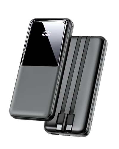 Power Bank 26800mAh, Tragbares Ladegerät mit 3 Anschlüssen & 2 integrierten Kabeln, USB C Schnellladung Powerbank Externer Akku Kompatibel mit iPhone 16 15 14 13 Samsung Galaxy, Schwarz Power Bank 26800mAh, Tragbares Ladegerät mit 3 Anschlüssen & 2 integrierten Kabeln, USB C Schnellladung Powerbank Externer Akku Kompatibel mit iPhone 16 15 14 13 Samsung Galaxy, Schwarz von CFIAI