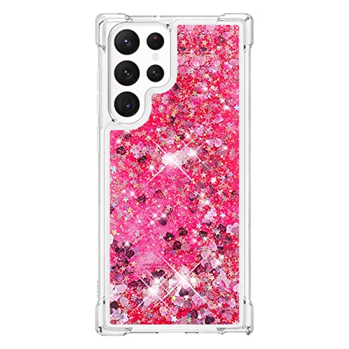 Flüssig Hülle Glitzer für Galaxy S23ultra, Silikon Handyhülle Kratzfest Transparent Flüssig Schutzhülle Vergilbungsbeständig Bling Handytasche Bumper Case Kompatibel mit Samsung Galaxy S23ultra von CFKNDBP