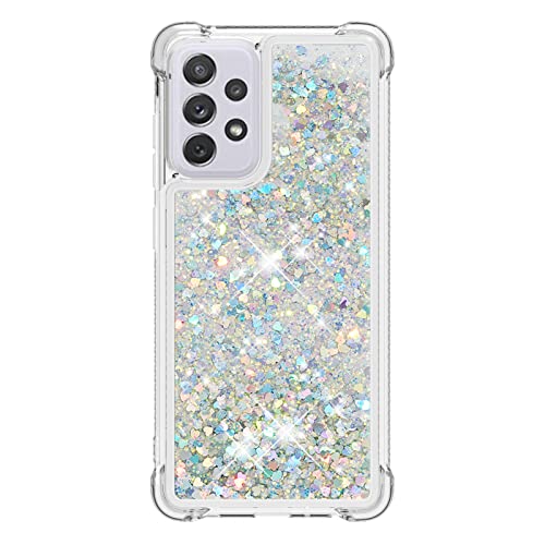 Galaxy A73 5G Glitzer Flüssig Hülle,Silikon Hüllen Durchsichtig Vergilbungs Handytasche Kratzfest Handycover Ultradünne Bumper Flüssigkeit Schutzcover Bling Kompatibel mit Samsung Galaxy A73 5G von CFKNDBP