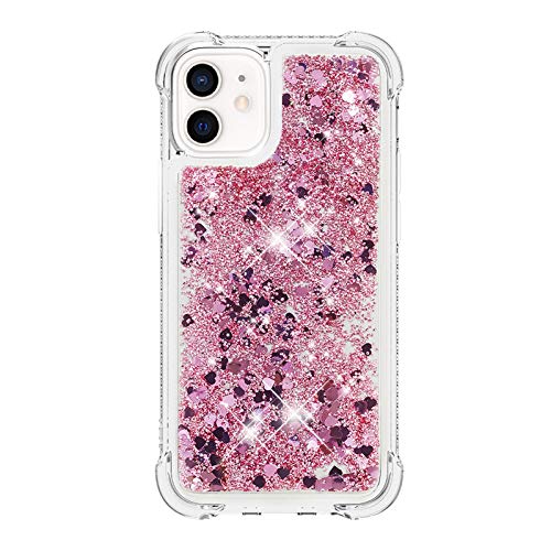 Glitzer Hülle Flüssig für iPhone 12 Mini,Silikon Handyhülle Kratzfest Transparent Flüssig Schutzhülle Vergilbungsbeständig Handytasche Fallschutz Schutzcover Bling Kompatibel mit Apple Phone 12 Mini von CFKNDBP