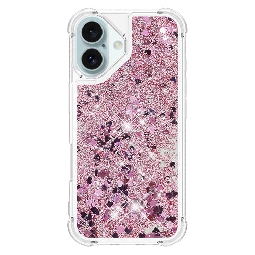 Glitzer Hülle Flüssig für iPhone 16, Silikon Handyhülle Kratzfest Transparent Flüssig Schutzhülle Kristallklar und Gelb-beständig Handytasche Fallschutz Schutzcover Bling Kompatibel mit Apple Phone 16 Glitzer Hülle Flüssig für iPhone 16, Silikon Handyhülle Kratzfest Transparent Flüssig Schutzhülle Kristallklar und Gelb-beständig Handytasche Fallschutz Schutzcover Bling Kompatibel mit Apple Phone 16 von CFKNDBP
