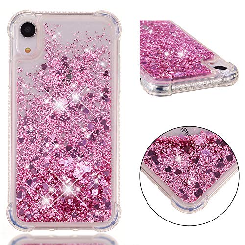 Glitzer Hülle Flüssig für iPhone Xr, Silikon Handyhülle Kratzfest Transparent Flüssig Schutzhülle Kristallklar und Gelb-beständig Handytasche Fallschutz Schutzcover Bling Kompatibel mit Apple Phone Xr von CFKNDBP