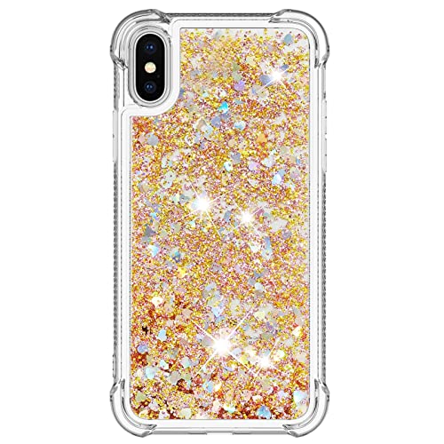Silikon Hüllen Glitter für iPhone X,Kratzfest,Ultradünne Bumper Schutzhülle Silikon Transparent Handyhülle Fließende Flüssig Schwimmt Glitzer Hüllen Stoßfeste Kompatibel mit Apple Phone X/xS Gold Silikon Hüllen Glitter für iPhone X,Kratzfest,Ultradünne Bumper Schutzhülle Silikon Transparent Handyhülle Fließende Flüssig Schwimmt Glitzer Hüllen Stoßfeste Kompatibel mit Apple Phone X/xS Gold von CFKNDBP