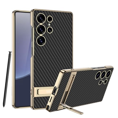 CFPLZFY Für Samsung Galaxy S25 Ultra hülle mit Ständer & PU-Leder-Rückseite & Galvanisierter Harter Rahmen & dünn,Stossfest und Dropproof - Carbon Fibre CFPLZFY Für Samsung Galaxy S25 Ultra hülle mit Ständer & PU-Leder-Rückseite & Galvanisierter Harter Rahmen & dünn,Stossfest und Dropproof - Carbon Fibre von CFPLZFY