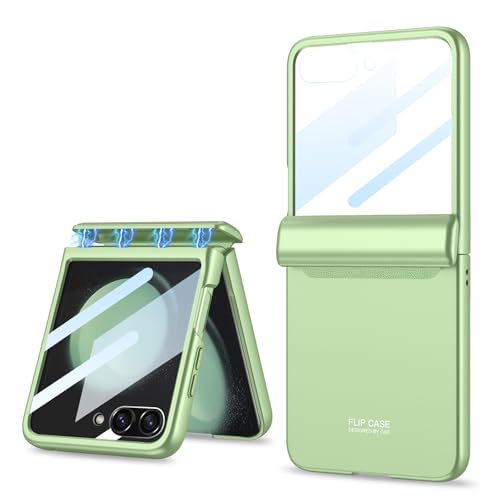 CFPLZFY Scharnieren Schutz Hülle Für Samsung Galaxy Z Flip 5, [Bildschirmschutz für große Fenster], dünn All-Inclusive-Rugged handyhülle (Matcha Green, flip5) von CFPLZFY