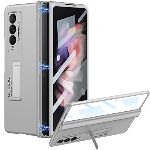 CFPLZFY für Samsung Z Fold 3 5G hülle mit Ständer für Galaxy Z Fold 3 hülle mit Magnetscharnieren, Frontabdeckung mit Schutzfolie aus gehärtetem Glas -Silber CFPLZFY für Samsung Z Fold 3 5G hülle mit Ständer für Galaxy Z Fold 3 hülle mit Magnetscharnieren, Frontabdeckung mit Schutzfolie aus gehärtetem Glas -Silber von CFPLZFY