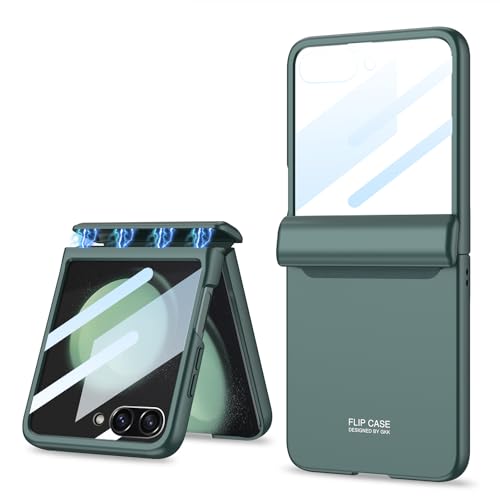 CFPLZFY scharnieren Schutz Hülle Für Samsung Galaxy Z Flip 5, [Bildschirmschutz für große Fenster], dünn All-Inclusive-Rugged handyhülle (Grün, flip5) von CFPLZFY