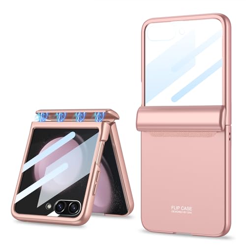 CFPLZFY scharnieren Schutz Hülle Für Samsung Galaxy Z Flip 5, [Bildschirmschutz für große Fenster], dünn All-Inclusive-Rugged handyhülle (Pink, flip5) von CFPLZFY