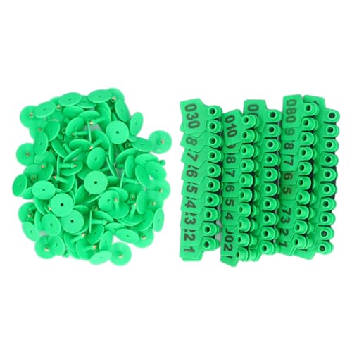 100 Pcs Viehohr Nummeriert 001? 100 Viehstock Tierohr -Ohr -Tag für Kühe Kälber Schweine Ziege Tieridentifikation Ohr Tagger Grüne Rinder Ohrhörer Tagslivestock Tagsanimal Viehzucht (GREEN) von CFTGIW