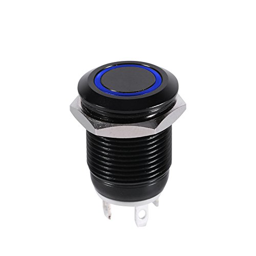 12-mm-LED-Power-Drucktastenschalter, Momenttyp mit Vernickeltem Messing, Hochwertiges Erscheinungsbild, Verkupferte Silberstiftanschlüsse für Gute Leitfähigkeitseigenschaften mit von CFTGIW