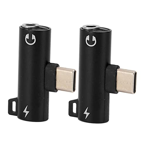 2pcs USB C Bis 3,5 Mm A 2 in Typ C 3,5 Mm Musikhörer Musik, während ABS USB Bis Gold, Adapterusb an Jackusb -Kopfhörer -Tablet A Geladen Wird (Black) von CFTGIW