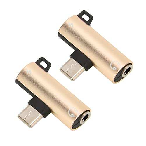 2pcs USB C Bis 3,5 Mm A 2 in Typ C 3,5 Mm Musikhörer Musik, während ABS USB Bis Gold, Adapterusb an Jackusb -Kopfhörer -Tablet A Geladen Wird (Gold) von CFTGIW