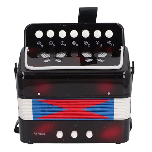 Akkordeon für Anfänger 7 Schlüsseln Control 2 Bass Kinder Bildungs ​​Musikinstrumentenbühne Praxis Pink Rmance Praxis Pink Accordinners Akkordeon7 Keys Control (BLACK) von CFTGIW