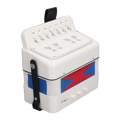 Akkordeon für Anfänger 7 Schlüsseln Control 2 Bass Kinder Bildungs ​​Musikinstrumentenbühne Praxis Pink Rmance Praxis Pink Accordinners Akkordeon7 Keys Control (WHITE) von CFTGIW