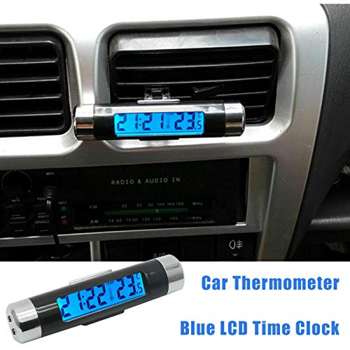 Auto Uhr Takt Fassförmiger LCD -Display -Entlüftungsclip auf LED -Auto Digitaluhr Thermometer Auto Uhr Thermometercar Digitales Thermometer Dieses Auto A das für Einfache Uhr Funktion (Wie gezeigt) von CFTGIW