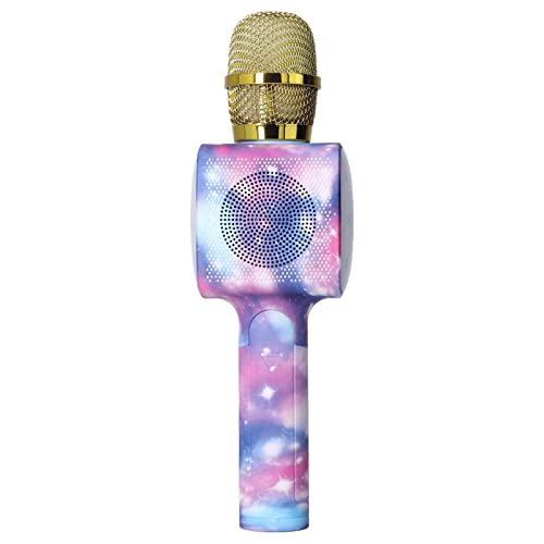 CFTGIW Mikrofon -Karaoke Tragbares Mikrofon mit Farbenfrohen Licht für Kinder Erwachsene Home Partypurpur LTS Home Partypurpurpurpur Mikrophonemisch (Purple) von CFTGIW