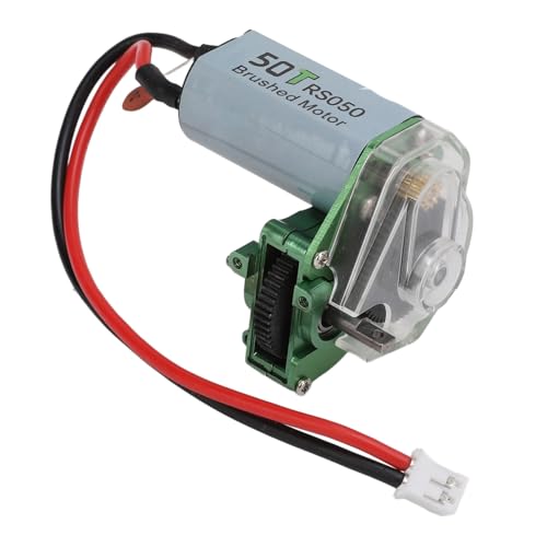 RC -Getriebe mit 050 50 T Motor Metall Kunststoff Transparenter Getriebegetriebe für Axiales SCX24 1/24 RC -Auto Upgrade Teile Blau E Transparent Gearbo Getriebe mit Motorrc (GREEN) von CFTGIW