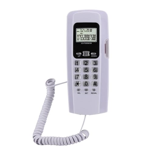 T555 W Mounted Telefon Caller ID Hotel Telefon mit LCD -Display -Hintergrundbeleuchtung Hat eine Lebensdauer. Telefonhanging Telefonhome Telephonelcd Display (White) von CFTGIW