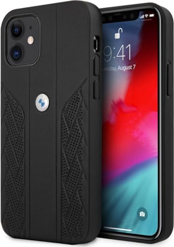 BMW BMHCP12SRSPPK Hülle für iPhone 12 Mini 5,4" schwarz Leather Curve Perforate von CG MOBILE