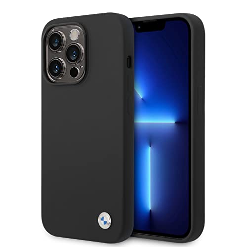 BMW BMHCP14XSILBK hülle für iPhone 14 Pro Max 6,7" schwarz/Black Silicone Metal Logo von CG MOBILE