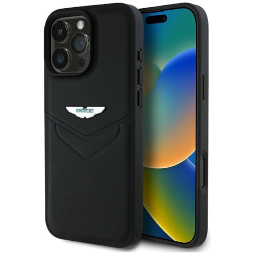 CG MOBILE Aston Martin HC Leather Victory Design Hülle für iPhone 16 Pro Max Schwarz von CG MOBILE