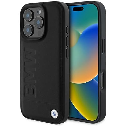 CG MOBILE BMW BMHCP16XSLLBK Hülle für iPhone 16 Pro Max 6.9" schwarz Leather Hot Stamp von CG MOBILE
