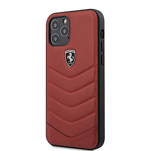 CG MOBILE Ferrari Off Track Schutzhülle für iPhone 12 / iPhone 12 Pro, Leder, gesteppt, Rot von CG MOBILE