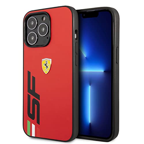 CG MOBILE Ferrari Schutzhülle für iPhone 13 Pro in Rot mit großem schwarzem SF-Logo, PU-Leder, strapazierfähig, kratzfest, einfach anzubringen und stoßdämpfend CG MOBILE Ferrari Schutzhülle für iPhone 13 Pro in Rot mit großem schwarzem SF-Logo, PU-Leder, strapazierfähig, kratzfest, einfach anzubringen und stoßdämpfend von CG MOBILE
