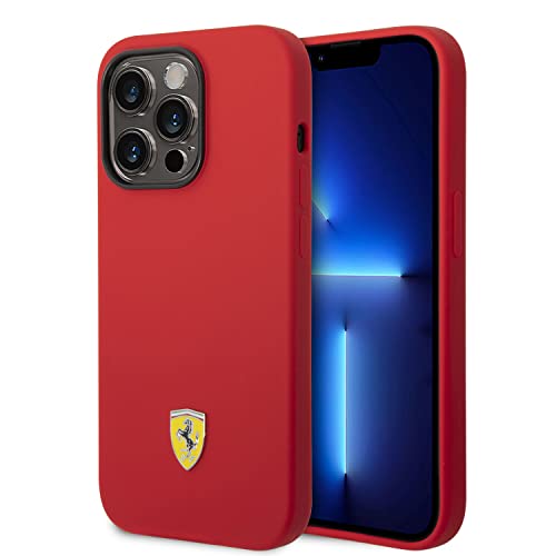 CG MOBILE Ferrari Schutzhülle für iPhone 14 Pro in Rot mit schwarzem Kamera-Umriss, Flüssigsilikon glatt & kratzfest Schutzhülle mit einfachem Snap-on, Stoßdämpfung & Signature Logo CG MOBILE Ferrari Schutzhülle für iPhone 14 Pro in Rot mit schwarzem Kamera-Umriss, Flüssigsilikon glatt & kratzfest Schutzhülle mit einfachem Snap-on, Stoßdämpfung & Signature Logo von CG MOBILE